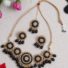 Alloy Gold-plated Black Jewel Set  (Pack of 4)