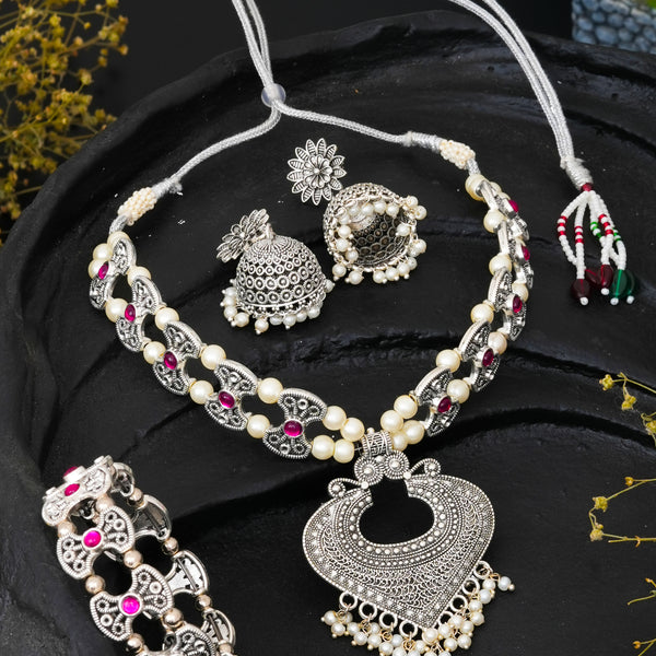 Brass Silver Jewel Set