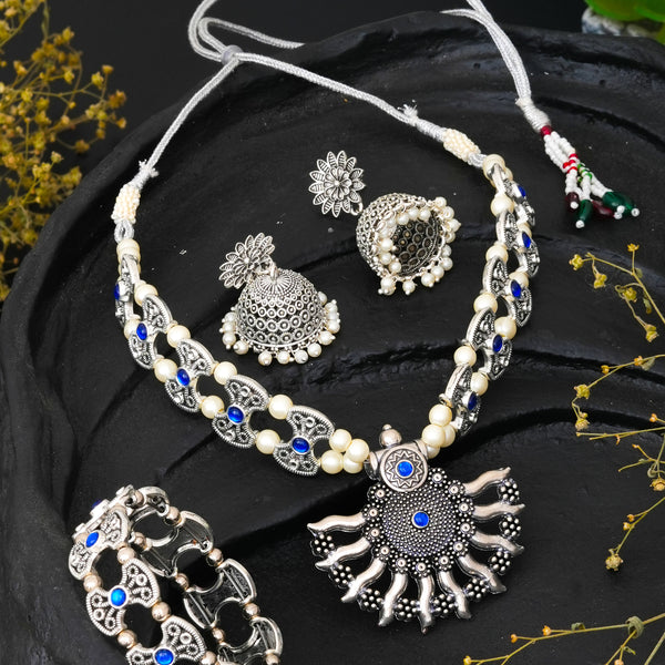 Brass Silver Jewel Set