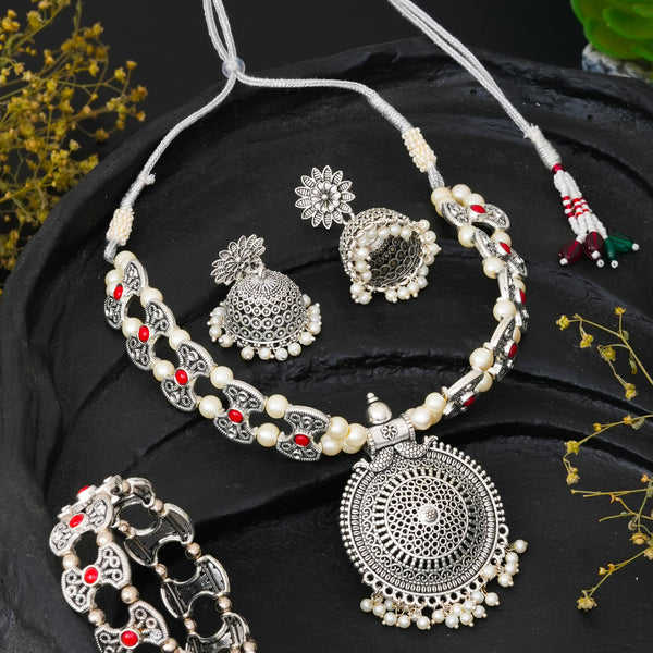 Brass Silver Jewel Set