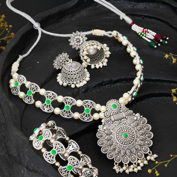 Brass Silver Jewel Set