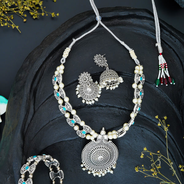 Brass Silver Jewel Set