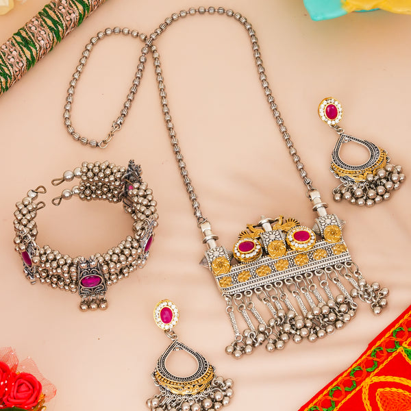 Brass Silver Jewel Set