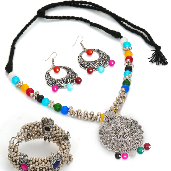 Brass Silver Jewel Set