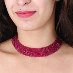 Ethnic Glass Beads Choker Necklace Jewellery