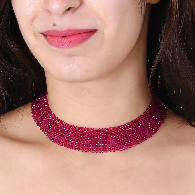 Ethnic Glass Beads Choker Necklace Jewellery