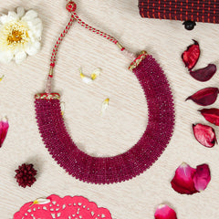 Ethnic Glass Beads Choker Necklace Jewellery