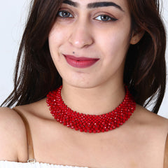 Ethnic Glass Beads Choker Necklace Jewellery