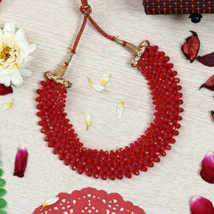 Ethnic Glass Beads Choker Necklace Jewellery