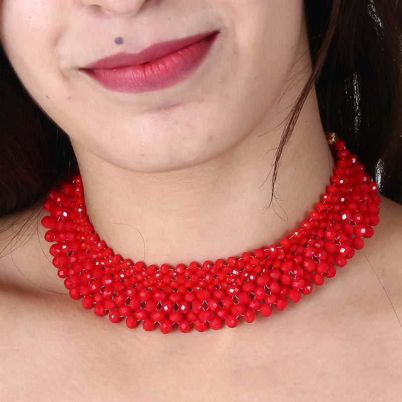 Ethnic Glass Beads Choker Necklace Jewellery