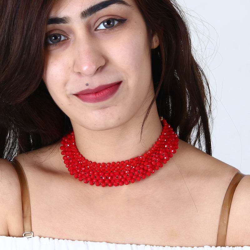 Ethnic Glass Beads Choker Necklace Jewellery
