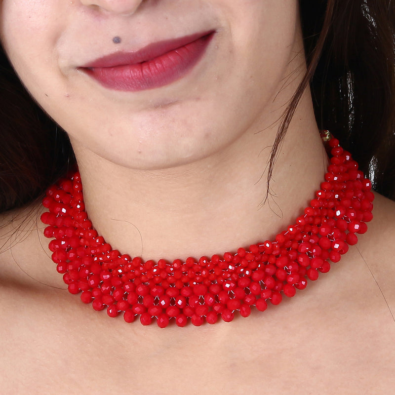 Ethnic Glass Beads Choker Necklace Jewellery