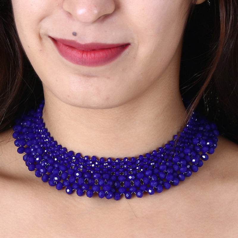 Ethnic Glass Beads Choker Necklace Jewellery