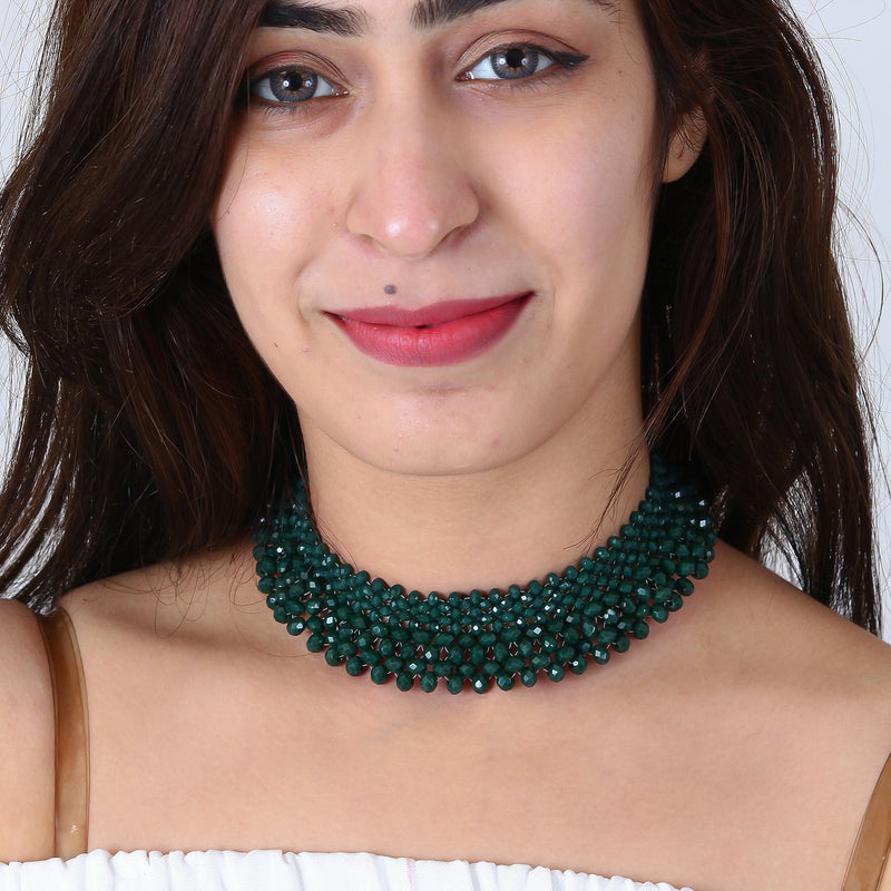Ethnic Glass Beads Choker Necklace Jewellery