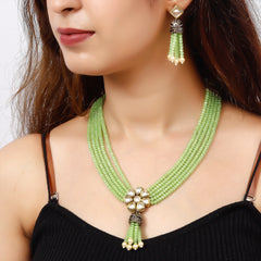 Gold-plated Green Jewellery Set