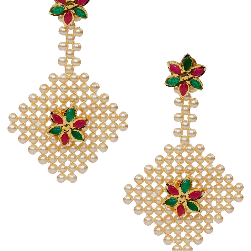 Glass Brass Yellow Jewellery Set