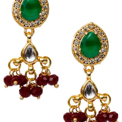 Glass Beads Gold-plated Kundan Studed Fancy Designer Jaipuri Jewellery Set for Women