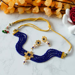 Gold-plated Blue Jewel Set  (Pack of 1)