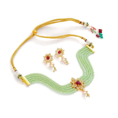 Gold-plated Green Jewel Set  (Pack of 1)