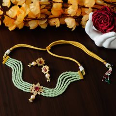 Gold-plated Green Jewel Set  (Pack of 1)