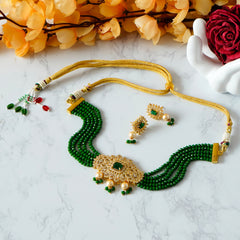 Gold-plated Green Jewel Set  (Pack of 1)