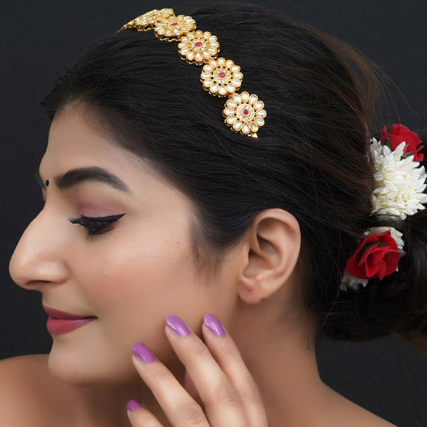 Gold Plated Brass Hairband/Mathapatti Hair Band  (Gold)