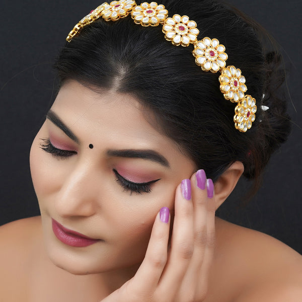 Gold Plated Brass Hairband/Mathapatti Hair Band  (Gold)