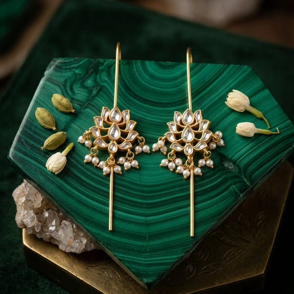 Elegant Gold & Pearl Earcuffs for Festive Moments