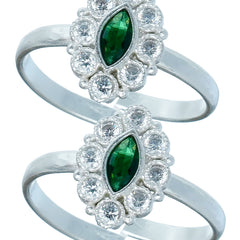 Bichiya Diamond Silver Plated Toe Ring Set