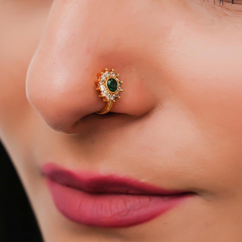 Crystal Gold-plated Plated Alloy Nose Ring