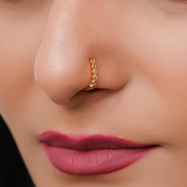 Crystal Gold-plated Plated Alloy Nose Ring