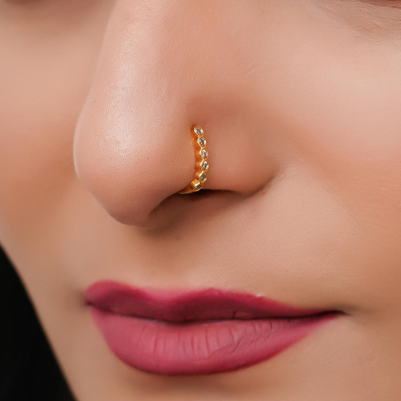 Crystal Gold-plated Plated Alloy Nose Ring