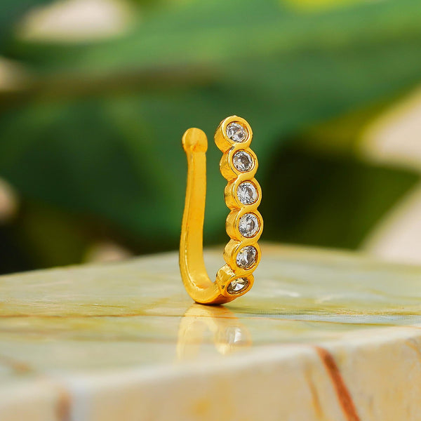 Crystal Gold-plated Plated Alloy Nose Ring