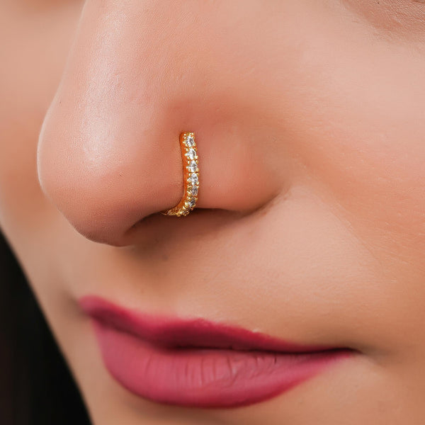 Crystal Gold-plated Plated Alloy Nose Ring