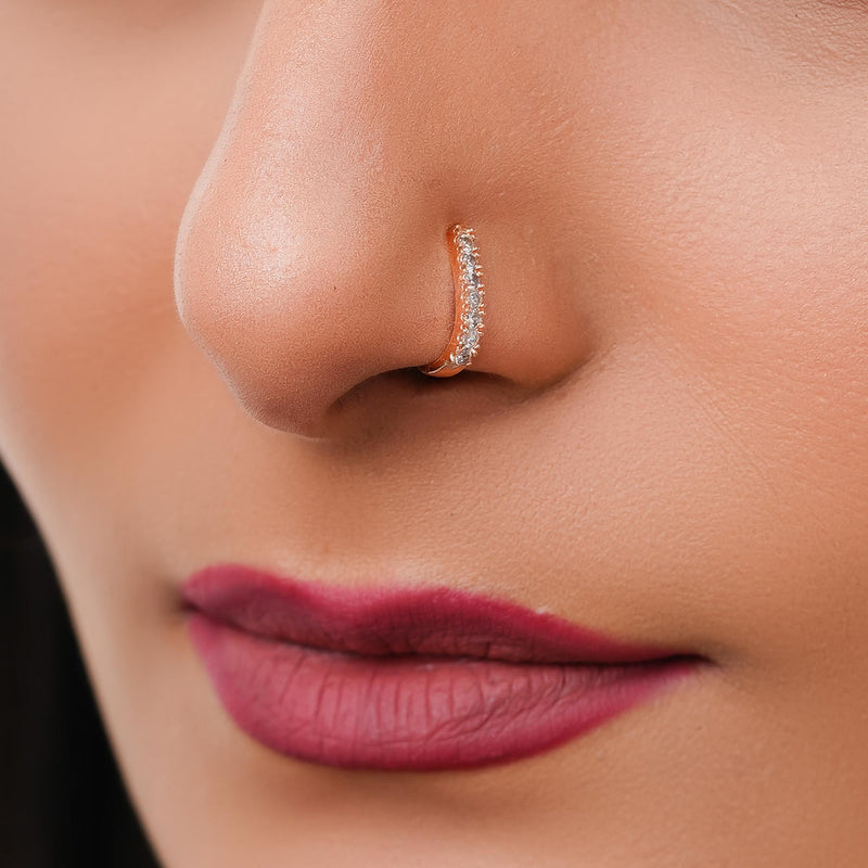 Crystal Gold-plated Plated Alloy Nose Ring