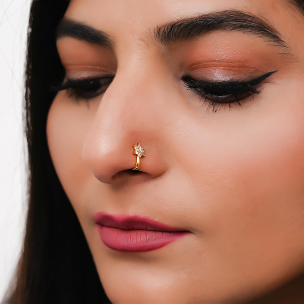 Crystal Gold-plated Plated Alloy Nose Ring