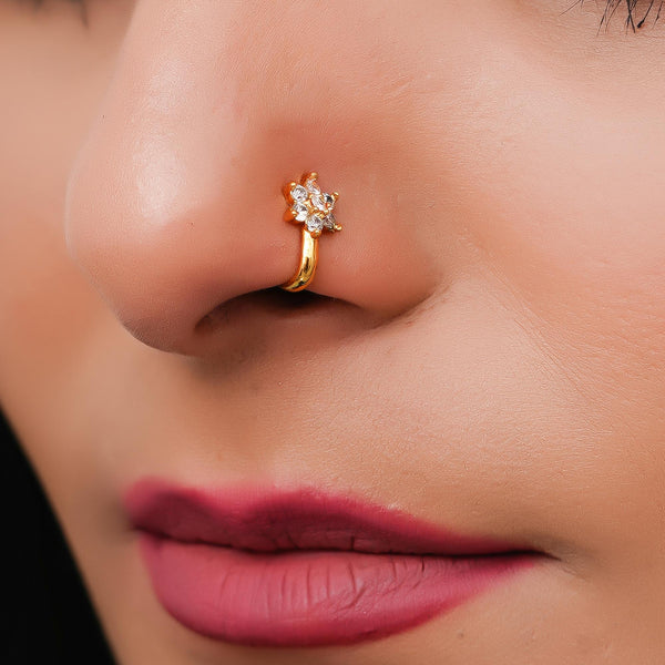 Crystal Gold-plated Plated Alloy Nose Ring
