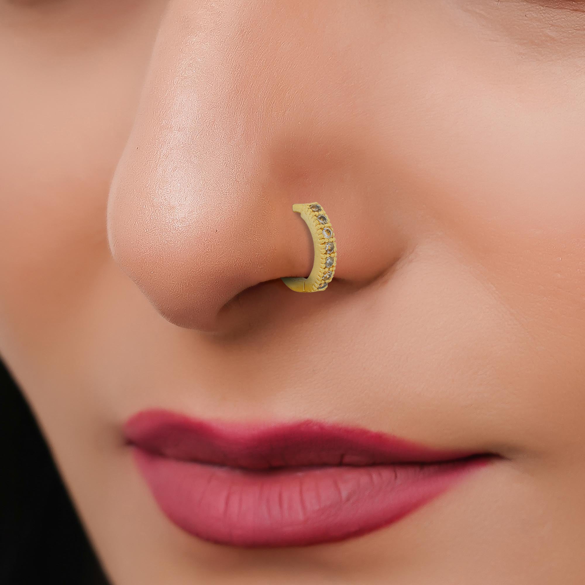 Luxury Gold Plated Nose Ring Bali - Main Image