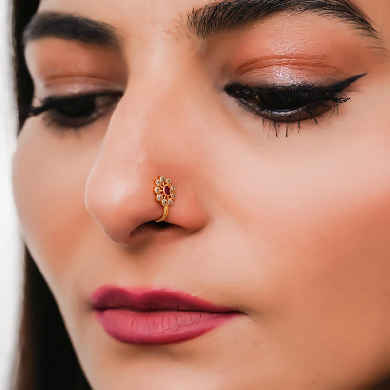 Crystal Gold-plated Plated Alloy Nose Ring