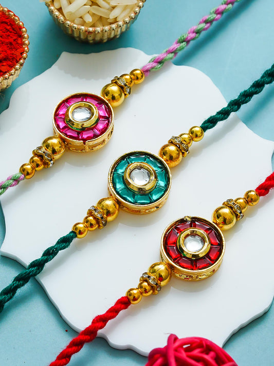 Traditional Rakhi Set with Free Chawal & Kumkum