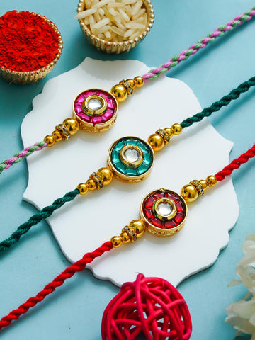 Traditional Rakhi Set with Free Chawal & Kumkum