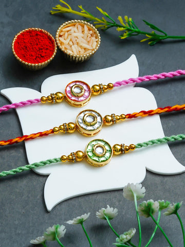 Traditional Rakhi Set with Free Chawal & Kumkum