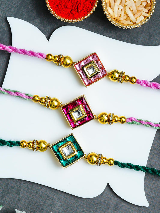 Traditional Rakhi Set with Free Chawal & Kumkum