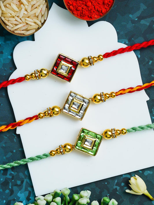Traditional Rakhi Set with Free Chawal & Kumkum