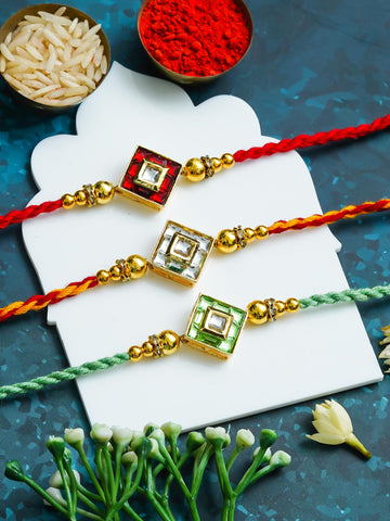 Traditional Rakhi Set with Free Chawal & Kumkum
