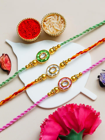Traditional Rakhi Set with Free Chawal & Kumkum