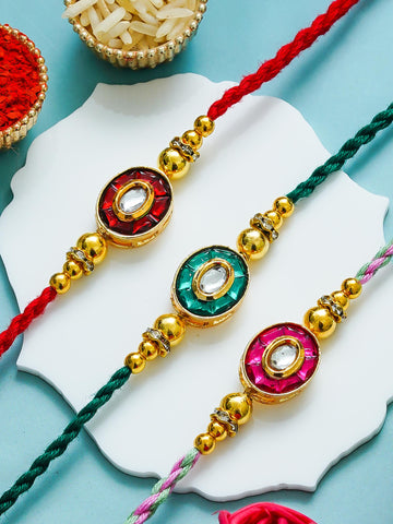 Traditional Rakhi Set with Free Chawal & Kumkum