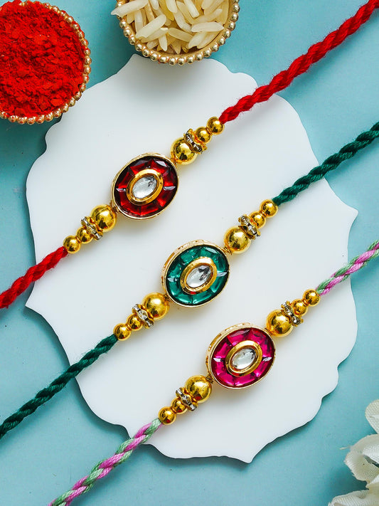 Traditional Rakhi Set with Free Chawal & Kumkum