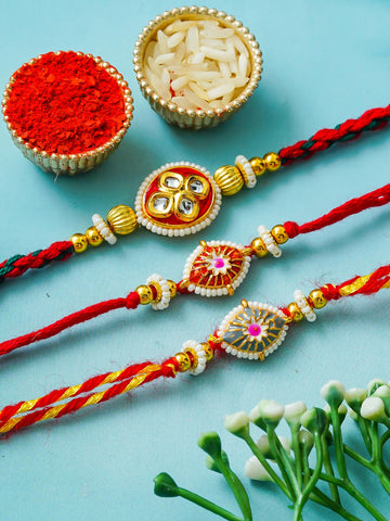 Traditional Rakhi Set with Free Chawal & Kumkum