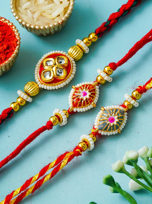 Traditional Rakhi Set with Free Chawal & Kumkum